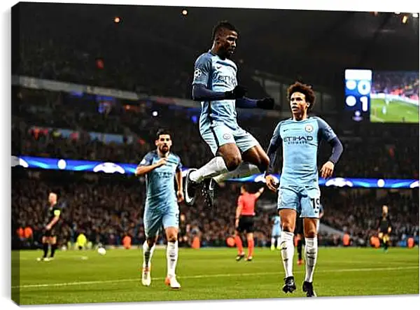 Постер на подрамнике - Празднование гола. Манчестер Сити. Manchester City