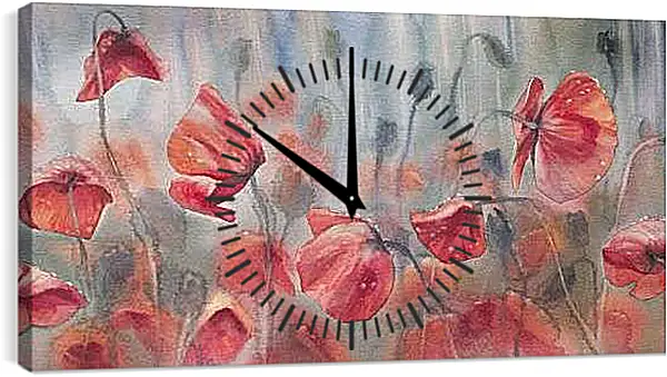 Часы картина - Красивые маки