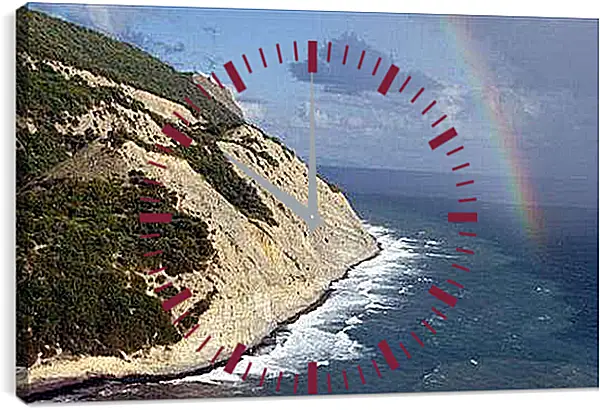 Часы картина - Радуга на море