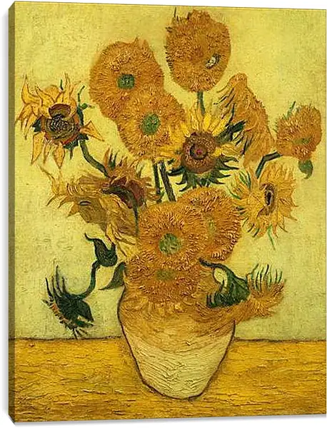 Постер на подрамнике - Sunflowers - Подсолнухи. Винсент Ван Гог