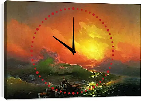 Часы картина - Девятый вал. Иван Айвазовский