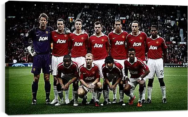 Постер на подрамнике - Фото перед матчем ФК Манчестер Юнайтед