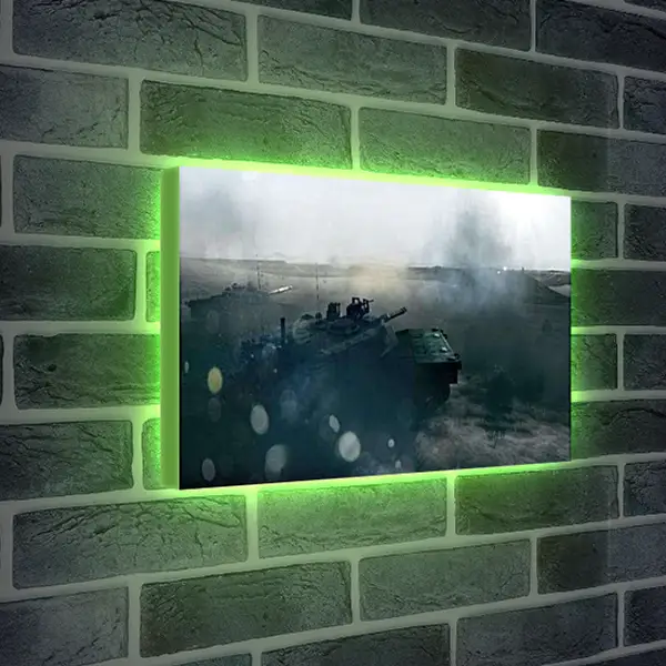 Лайтбокс световая панель - battlefield 3, tanks, mountain