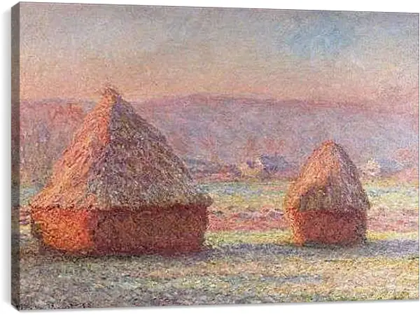Постер на подрамнике - Haystacks. Клод Моне