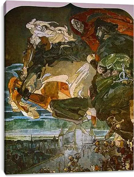 Постер на подрамнике - Полёт Фауста и Мефистофеля. Врубель Михаил