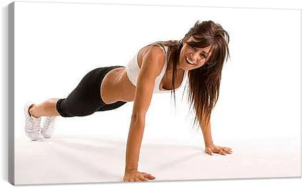 Постер на подрамнике - Девушка в стойке для отжимания