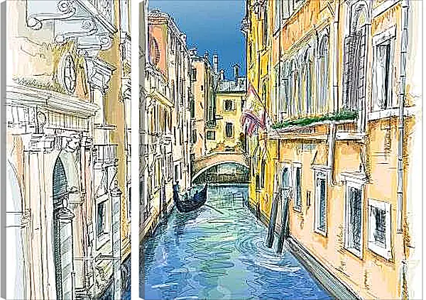 Модульная картина - Улочки Венеции