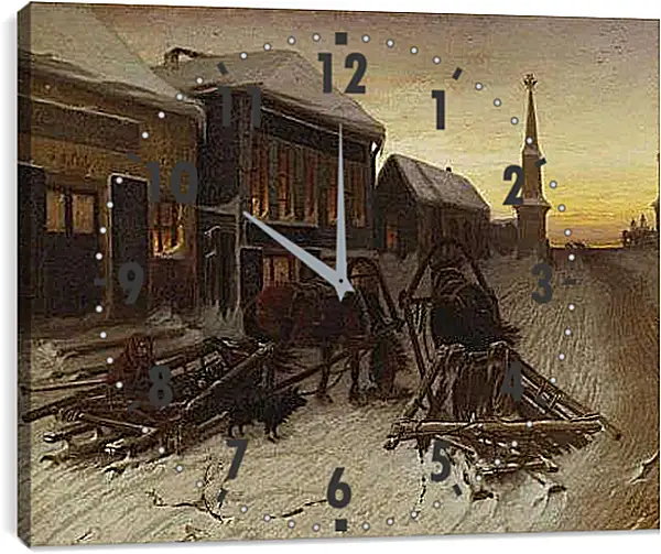 Часы картина - Последний кабак у заставы. Перов Василий