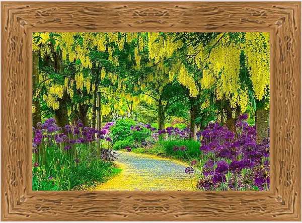 Картина в раме - Цветочная тропинка