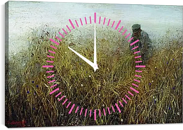 Часы картина - Залом ржи. Максимов Василий Максимович