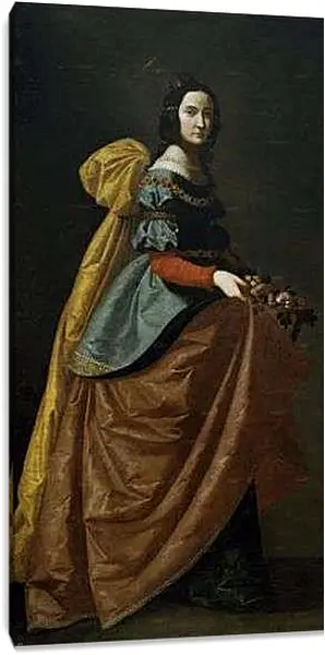 Постер на подрамнике - Saint Elisabeth of Portugal. Святая Изабелла Португальская. Франсиско де Сурбаран