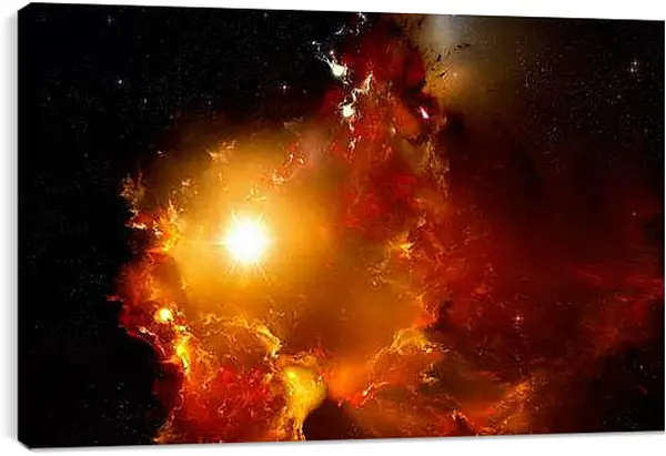 Постер на подрамнике - Огненная галактика