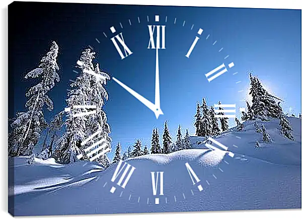 Часы картина - Белое безмолвие