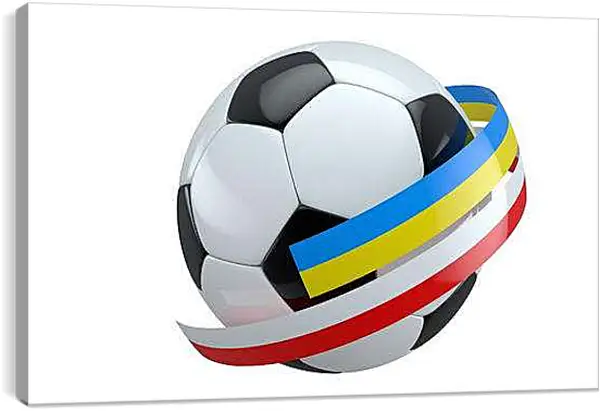 Постер на подрамнике - Мяч на белом фоне