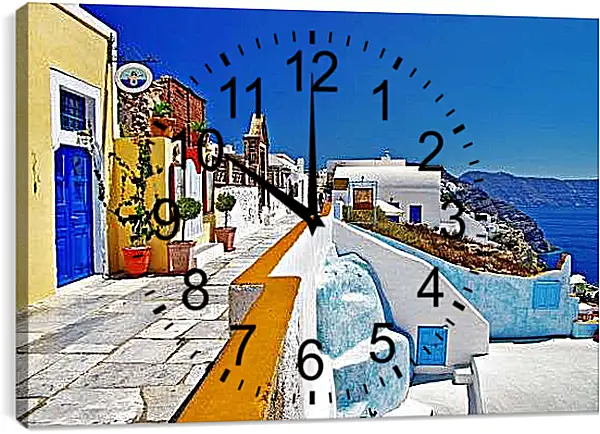 Часы картина - Город у моря