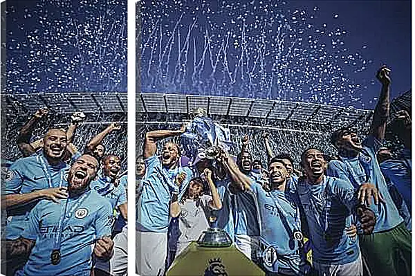 Модульная картина - Победа в АПЛ. ФК Манчестер Сити. FC Manchester City