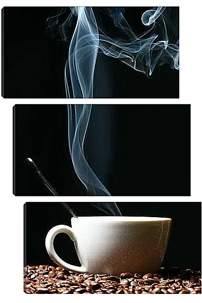 Модульная картина - Кофейное дыхание. Утреннее тепло.