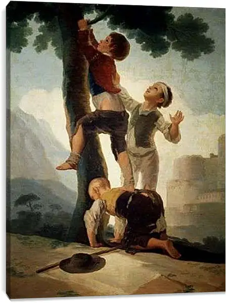 Постер на подрамнике - Boys Climbing a Tree. Франсиско Гойя