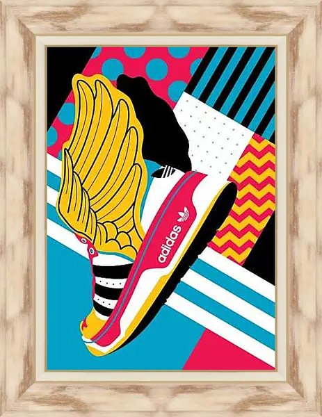 Картина в раме - Крылатые сандалии Адидас