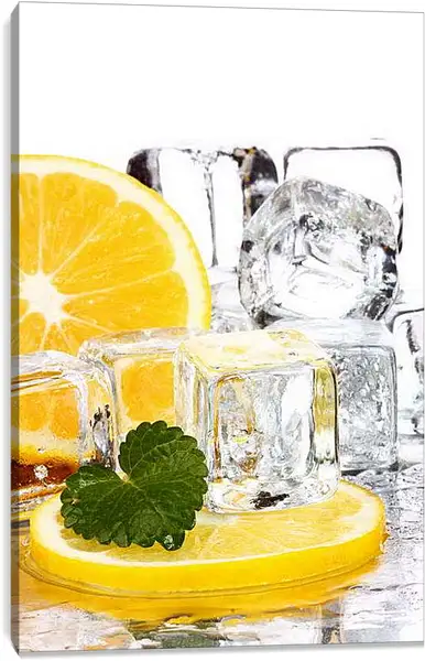 Постер на подрамнике - Лед и лимон. Летняя Свежесть.