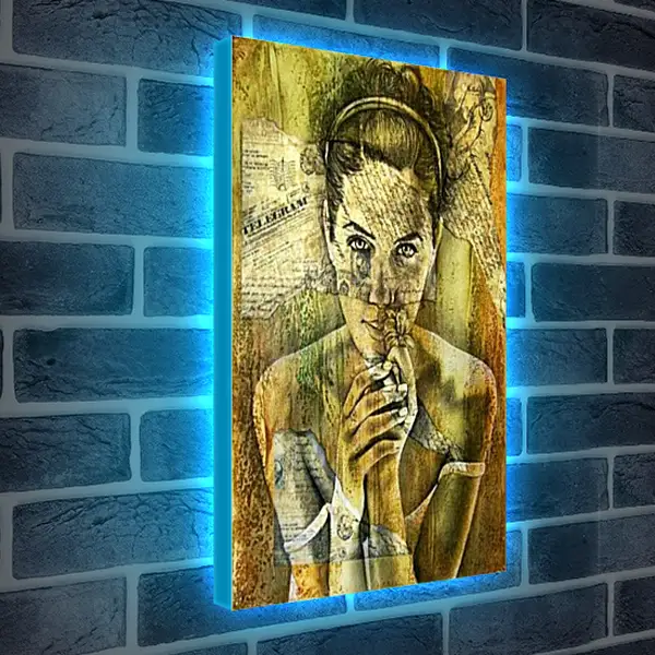 Лайтбокс световая панель - Девушка с цветком