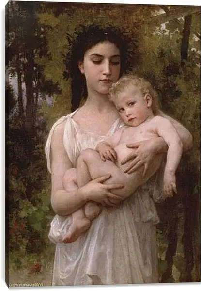 Постер на подрамнике - Le Jeune Frere. Младший брат. Адольф Вильям Бугро