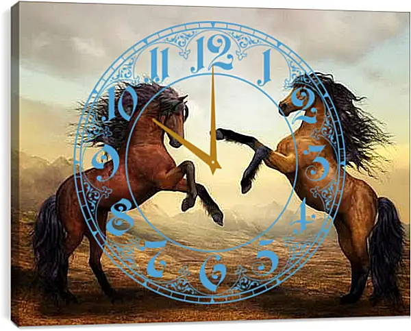 Часы картина - Лошадиные танцы