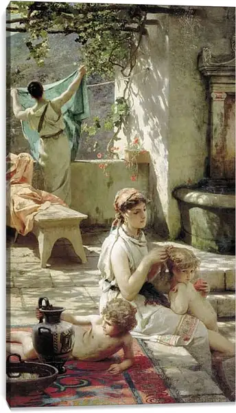 Постер на подрамнике - У водоема. Семирадский Генрих