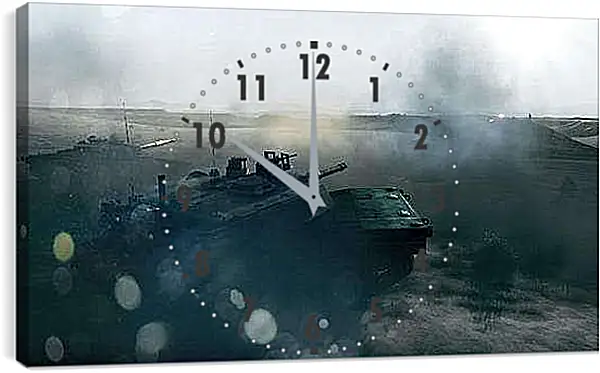 Часы картина - battlefield 3, tanks, mountain