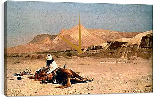 Часы картина - Rider and His Steed In The Desert. Жан-Леон Жером