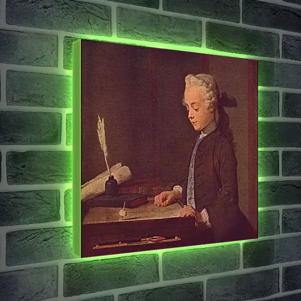 Лайтбокс световая панель - Boy with a Top. Жан Батист Симеон Шарден