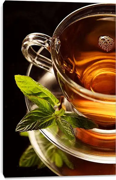 Постер на подрамнике - Чай с мятой. Мятный чай.