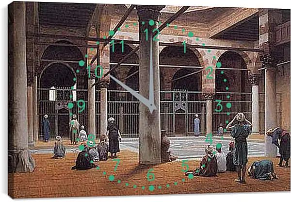 Часы картина - Interior of a Mosque. Жан-Леон Жером