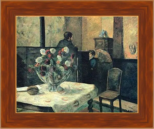 Картина в раме - Painting of an interior at rue Carcel (Carcel Street), Paris. Поль Гоген