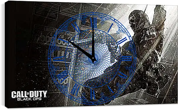 Часы картина - call of duty black ops, soldier, gun