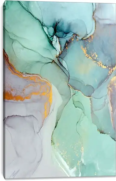 Постер на подрамнике - Abstract green and gold1. Mari Dein