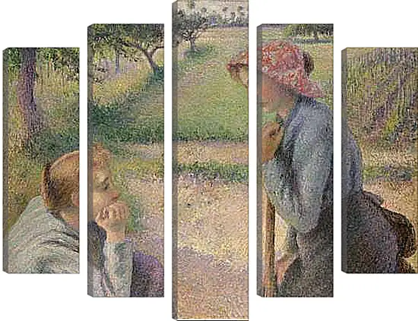 Модульная картина - Молодые крестьянки. Камиль Писсарро