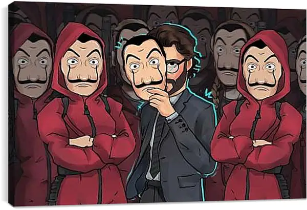 Постер на подрамнике - Бумажный дом. La casa de papel