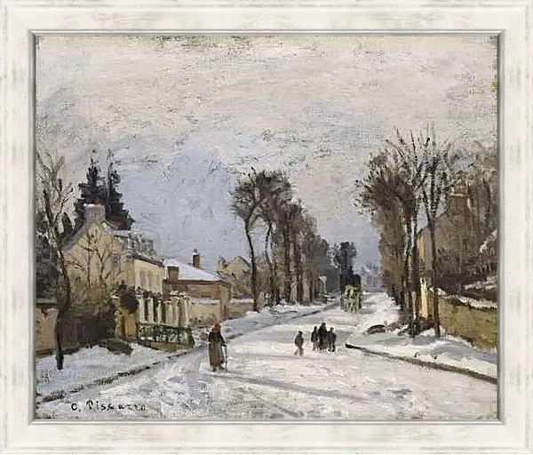 Картина в раме - Дорога в Версаль в Лувесьенне. Камиль Писсарро