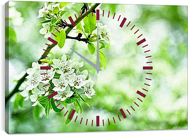 Часы картина - Ветка вишни