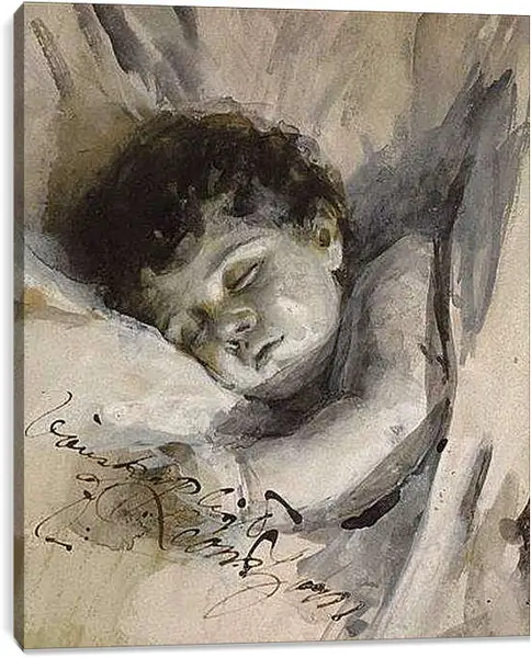 Постер на подрамнике - Sovande barn (Sleeping Child). Андерс Цорн