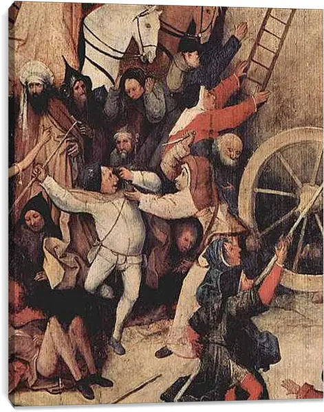 Постер на подрамнике - Heuwagen, Triptychon, Mitteltafel - Der Heuwagen. Иероним Босх