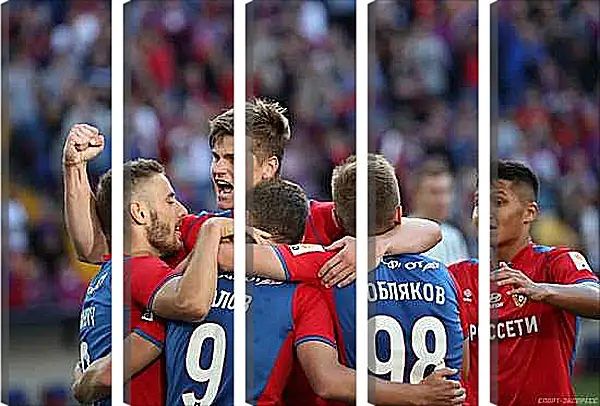 Модульная картина - Празднование гола. ФК ЦСКА Москва. FC CSKA Moscow