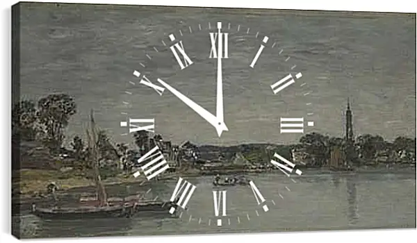 Часы картина - Hopital-Camfrout, Brittany. Эжен Буден