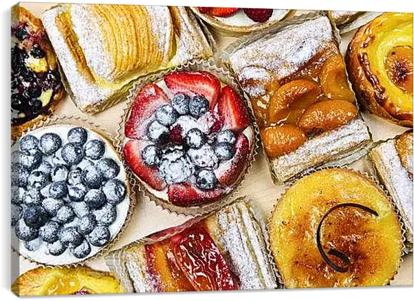 Постер на подрамнике - Ягодные корзинки. Сладкое Утро.