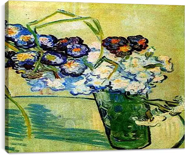Постер на подрамнике - Still Life Glass with Carnations. Винсент Ван Гог