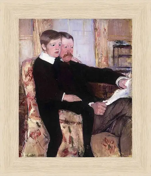 Картина в раме - Portrait of Alexander J. Cassat and His Son Robert Kelso Cassatt. Кэссетт (Кассатт) Мэри Стивенсон