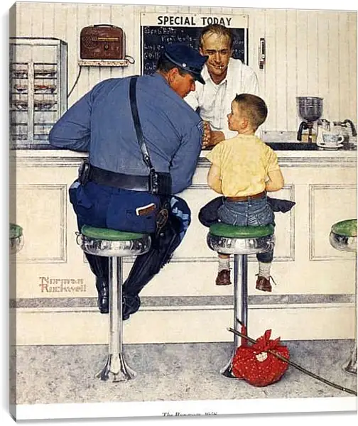 Постер на подрамнике - Беглец. Норман Роквелл