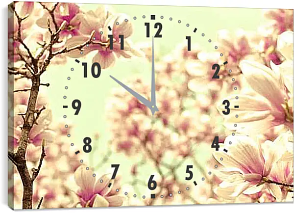 Часы картина - Розовый цвет