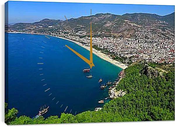 Часы картина - Город на берегу моря